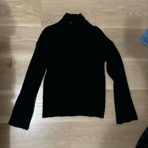 Generation Black Ribbed Turtleneck Sweater